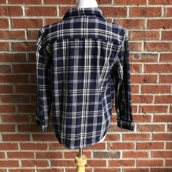 Joe Fresh Kids Button Down Long Sleeve Navy Plaid - Picture 3 of 5